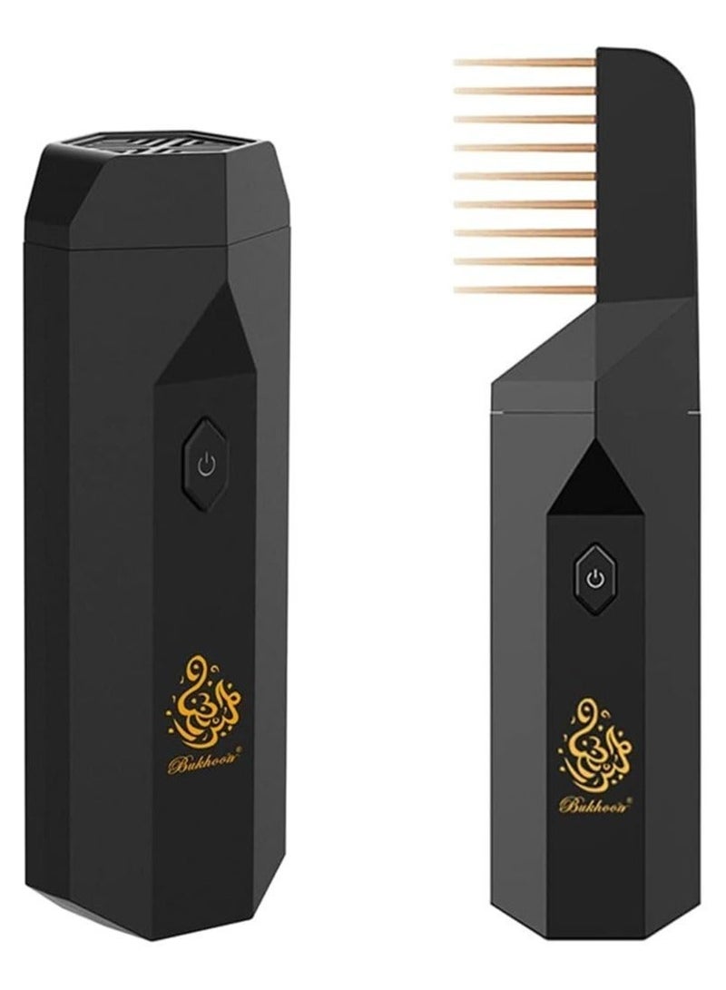 بخور مبخرة بخور كهربائية محمولة 2 في 1 وموزع روائح للشعر، موزع روائح عربي صغير قابل لإعادة الشحن عبر منفذ USB للعناية الشخصية بالشعر في المنزل والمكتب والسيارة - متعدد الألوان - Image 1